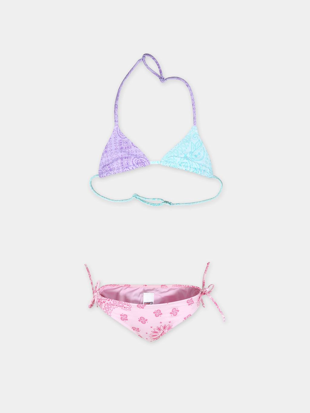 Multicolor bikini for girl with paisley print